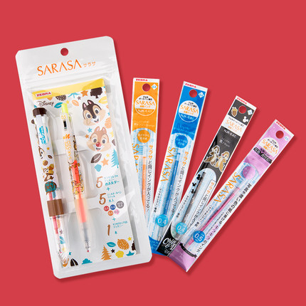 日本ZEBRA斑马迪士尼限定款多功能模块笔替芯SARASA手账中性笔芯