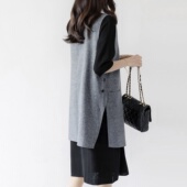 开衫 麻料时尚 坎肩外搭外穿马夹 单层背心外套韩版 棉麻马甲女夏薄款