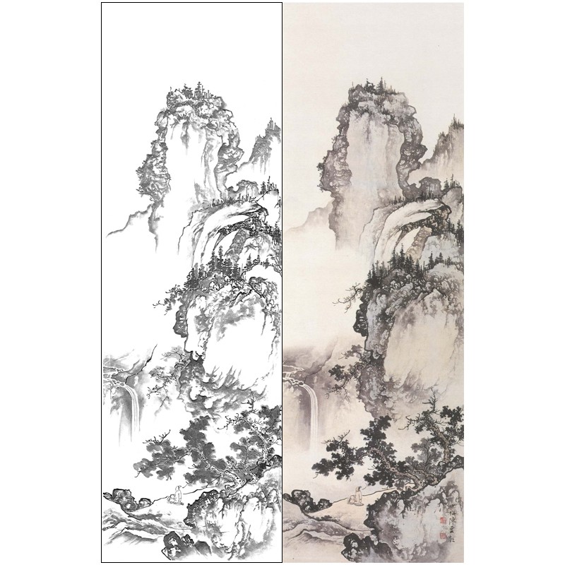 白纸打印白描底稿可反复临摹用