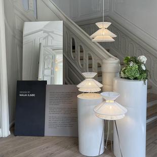 北欧简约飞碟吊灯卧室餐厅设计师个性奶油风棉线灯罩艺术灯具