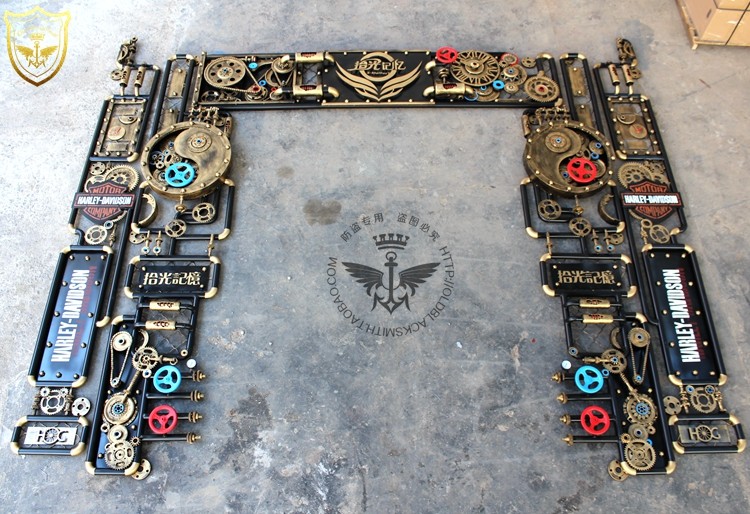 铁艺工业风 哈雷摩托车店招牌广告牌 门头 酒吧咖啡店餐饮店装饰