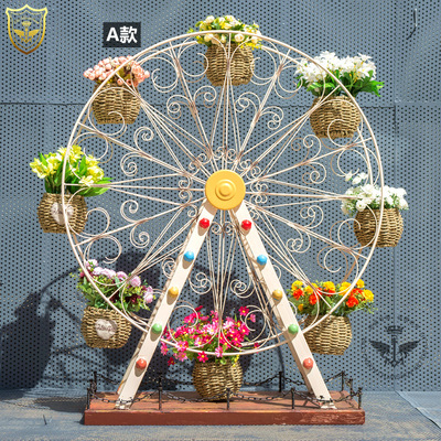 铁艺手工建筑商场摆件摩天轮模型