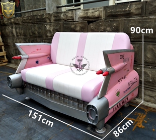 LOFT软装 铁艺工业风 酒吧咖啡店餐厅沙发 摆件 饰 老爷车沙发模型