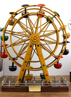 纯手工 铁艺摩天轮摆件模型 1:20 咖啡店餐厅家居酒吧创意摆件