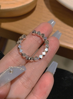 碎银几两~闪闪珠子戒指女ins个性感开口可调节2022年新款指环