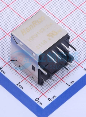 全新现货 HR915310A 工业级 RJ45 带灯网络变压器 单口180度 100M