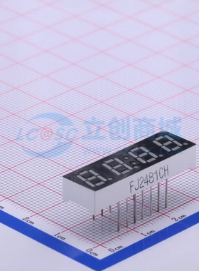 LED数码管 FJ2481CH 插件 4位 红色 共阴极 原装 电子元器件配单