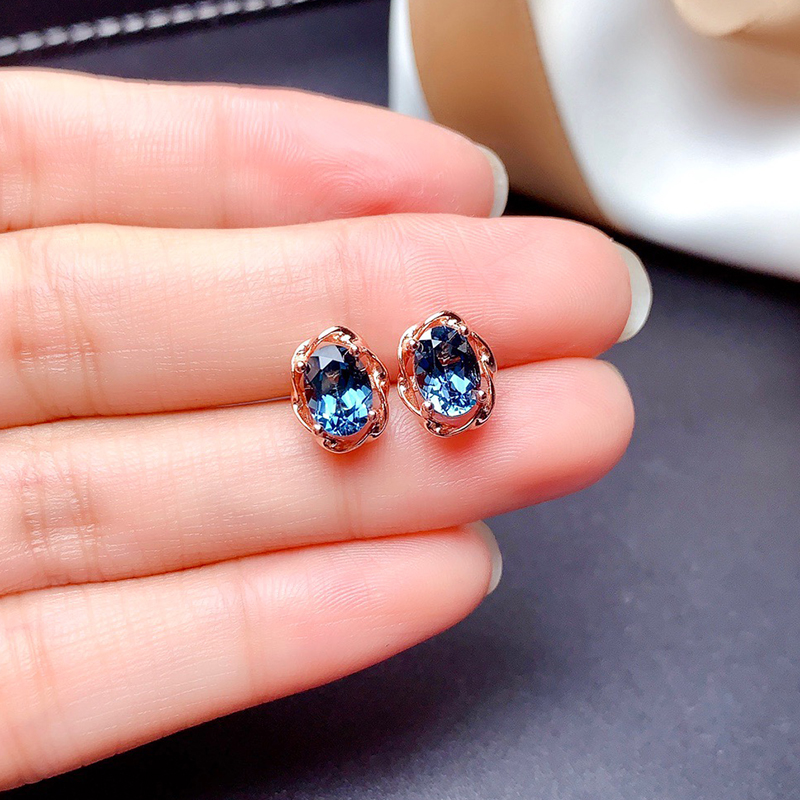 简约天然伦敦耳钉女宝石
