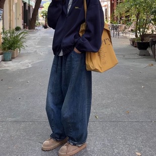 iamstudio 毒家定制2100超有范 水洗做旧深蓝色日系气球牛仔裤