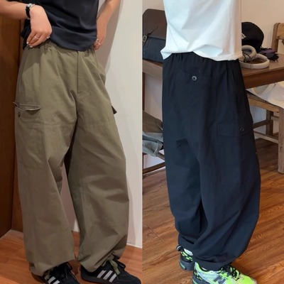 iamstudio 毒家定制 松紧腰宽松工装休闲裤