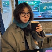 iamstudio 美总私服韩国面料老粉力荐返场灰绿色保暖宽松棉服