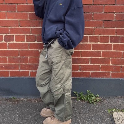 iamstudio 毒家款秋季户外休闲裤 1700山系绿色松紧腰工装裤