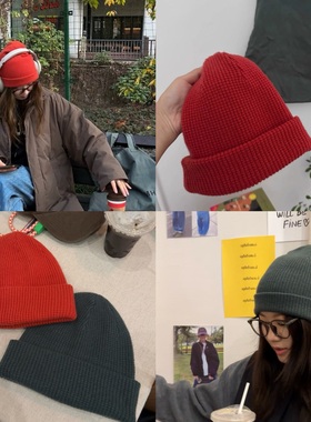 iamstudio 秋冬搭配bi备 4088圣诞色羊毛冷帽 1oo羊毛