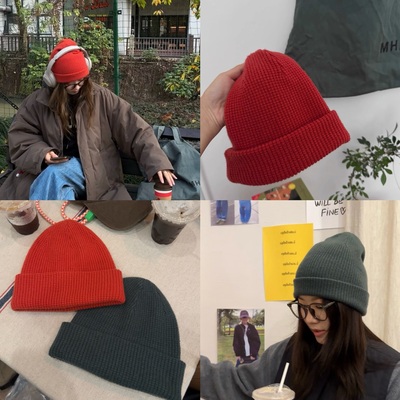 iamstudio 秋冬搭配bi备 4088圣诞色羊毛冷帽 1oo羊毛