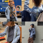 风信子蓝松弛感连帽拉索卫衣 7500春款 iamstudio 美总怒推私服