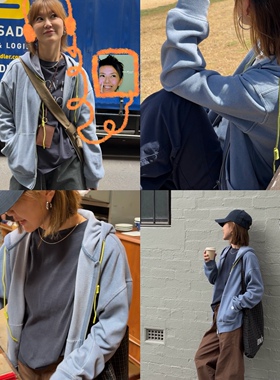 iamstudio 美总怒推私服 7500春款风信子蓝松弛感连帽拉索卫衣