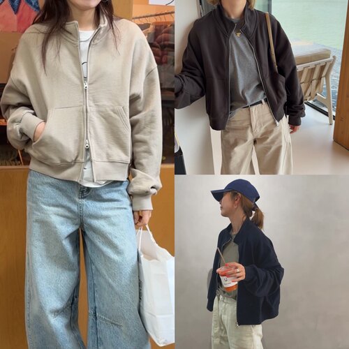 iamstudio 8023老粉口碑款小立领短款双头拉链卫衣 简约气质款