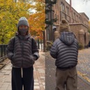 iamtudio 安心绒6708龟背感超蓬松灰紫色防风雪排骨连帽羽绒服