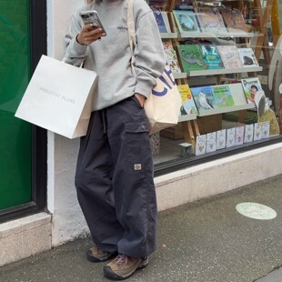 春款 裤 户外防风长裤 长裤 脚可调节 1380松紧腰直筒工装 iamstudio