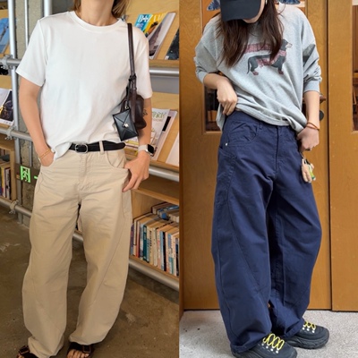 iamstudio 复购率高kpi一万条 5733美式复古小弯刀浆感工装休闲裤