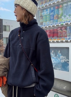 iamstudio 7315超显瘦双面绒小立领摇粒绒套头卫衣 保暖内搭