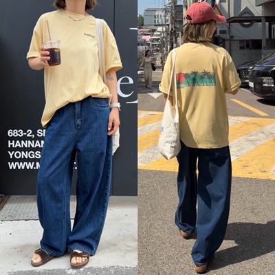 iamstudio 超有品老钱色 0300夏季轻薄亚麻棉垂顺牛仔裤 显瘦遮肉
