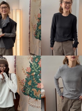 iamstudio 自留三件！3010德绒自发热超大弹力正肩打底长袖T恤