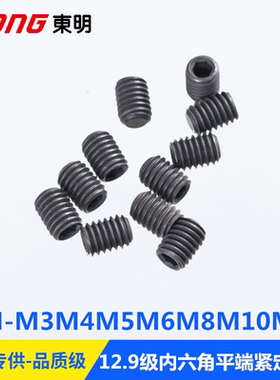 12.9级45HDIN913内六角平端紧定螺钉机米无头螺丝GB77止付M3--M16