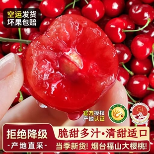 山东烟台大樱桃产地直发脆甜多汁新鲜拒绝降级当季新鲜礼盒装包邮