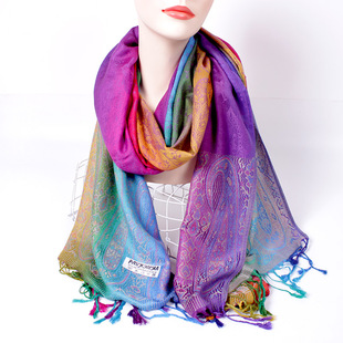ethnic mix and match scarf dual-purpose jacquard color