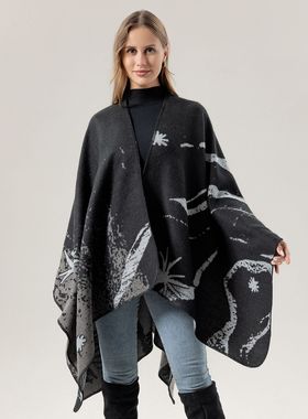 Plain shawl, air-conditioned room, women's knitted cape, pa