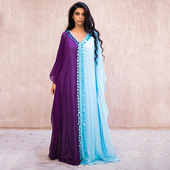 Matchin Hanging East New Muslim Fringe Dress Color Ear Robe