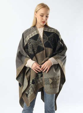 Forked shawl new retro festival travel warm imitation large