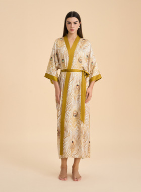 New bathrobe, sleepwear, women's satin chiffon nightgown, h
