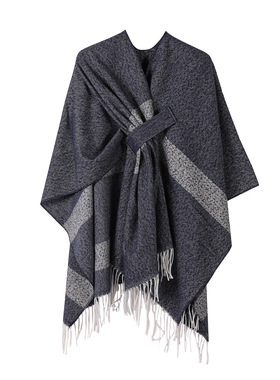 Ladies' large shawl creates an atmosphere, paired with a wa