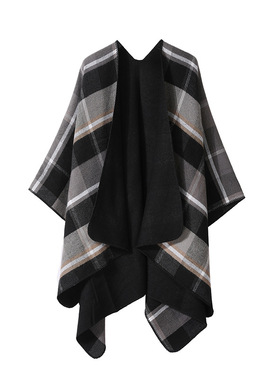 New grid ethnic shawl Lijiang tourism cape, paired with imi