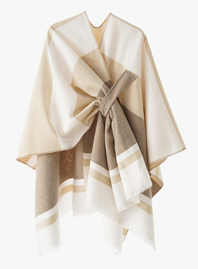 Ladies' shawl with added bars, fashionable and simple diago