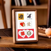 情侣生肖邮票结婚纪念相框属相配对收藏送同事闺蜜仪式 感喜庆礼物