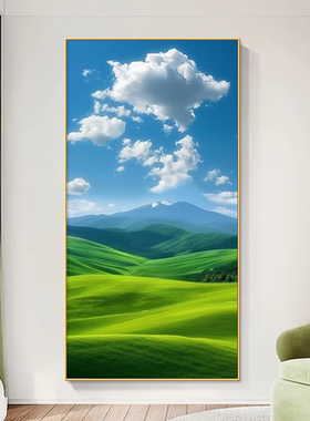 草原风景现代简约入户玄关装饰画