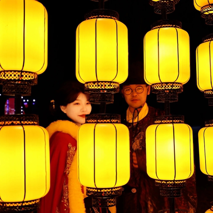 亚克力羊皮灯笼文旅景区户外防水防晒广告定制仿古红宫灯吊灯挂饰