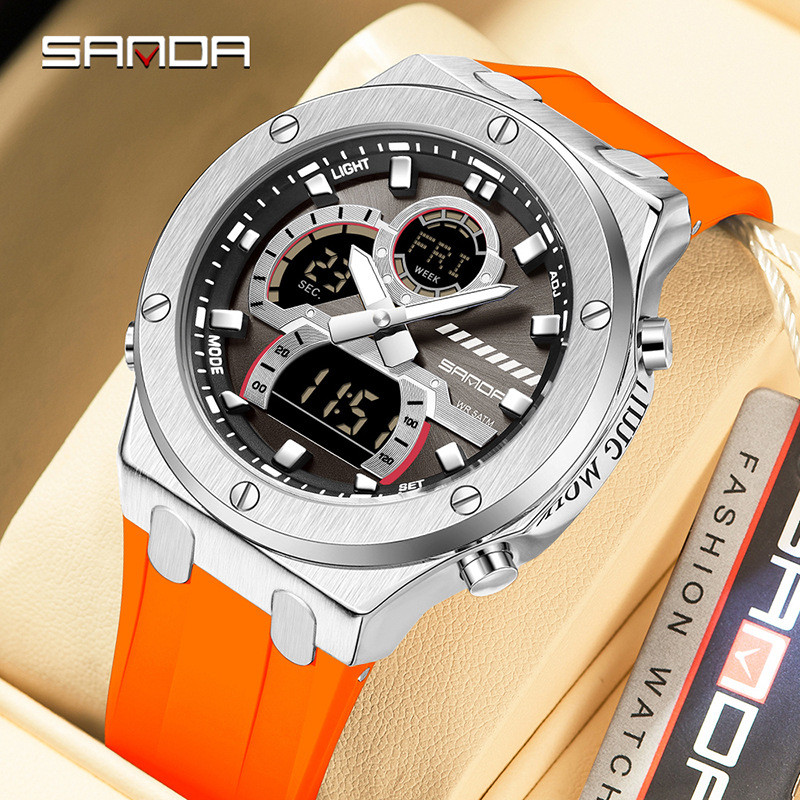 SANDA手表男士夏令时防水炫酷潮