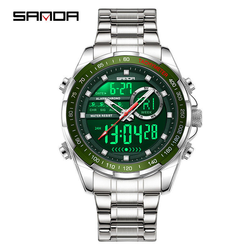 SANDA新款钢带腕表多功能学生潮