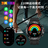 时刻美蓝牙高清彩屏智能手表多功能心率血压腕表户外运动通话男士