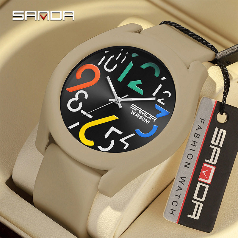 三达新款电子表男士手表学生防水硅胶表带女款数字式创意简约腕表