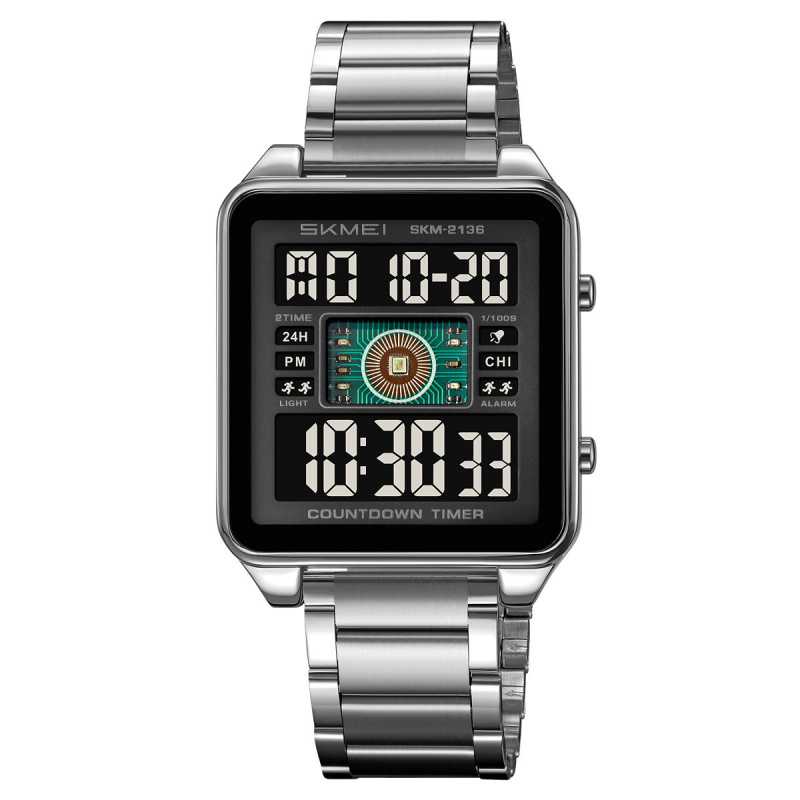 SKMEI时刻美方形多功能电子表男