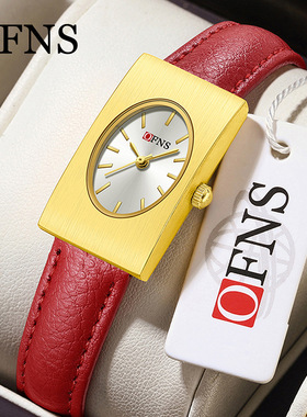 OFNS新品手表小巧精美商务石英女士腕表方形简约时尚学生方形轻奢