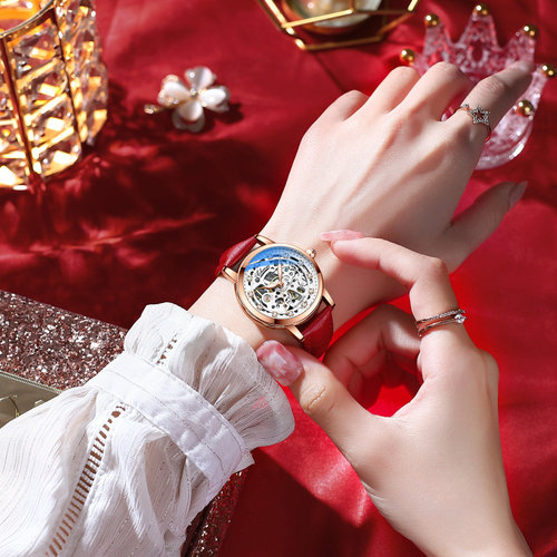 晨曦时尚镶钻防水全自动镂空机械