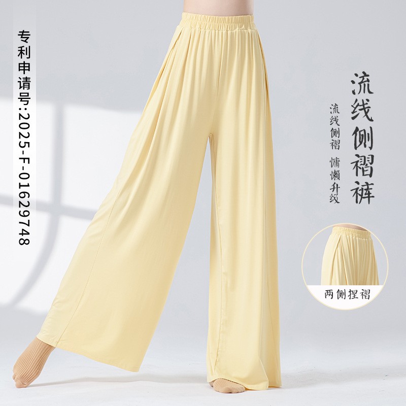 现代舞飘逸宽松阔腿裤中国古典舞形体专业训练女舞蹈练功裤子