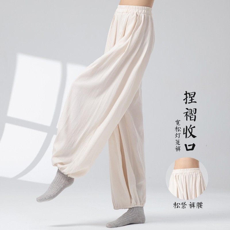 女新款瑜伽灯笼裤宽松显瘦禅意风中国舞棉麻国风成人练功裤外穿