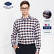 莱赛尔 秋季 德鲨男装 长袖 衬衫 新款 休闲格子衬衣男上衣